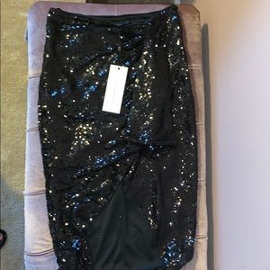 Black sequin skirt